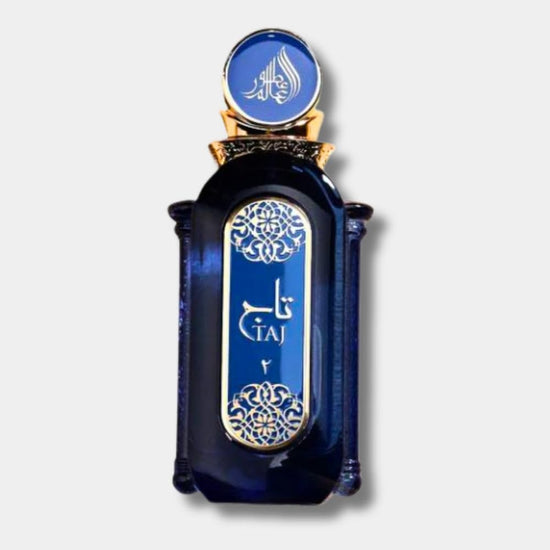 Taj 2 Luxury Arabic Perfume Blue Glass Bottle with Ornate Design Premium Gift...